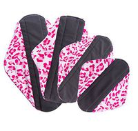 Organic Bamboo Charcoal Absorbency Reusable Leak Free NezBling Period Pads - Pack of 4 in 4 Different Sizes