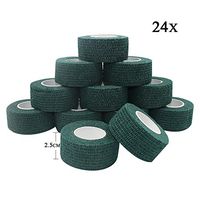 Vet Wrap Medical Tape for Skin Bandage Tape Vet Tape 1 inch x 24 Pcs Dark Green Cohesive Bandage Fabric Self Sticking Bandage Wrap Self Adhering Bandage Wrap Bandage Self Adhesive Tape