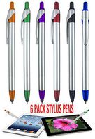 Stylus for touch screens Pen with Ball Point Pen,for Universal Touch Screen Devices, for phones, Ipads,Tablets, iphone, Samsung Galaxy etc,Assorted Colors (6 Pack)