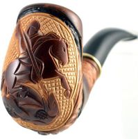 Royal wooden collection Carved Tobacco Smoking Pipe 'Dragon Slayer' (Cooling filt)|Pipes - 6.1'' (15,5cm)