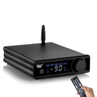 2 Channel Bluetooth 5.0 Power Amplifier 2.0 CH 200W Hi-Fi Stereo Audio Amp Wireless Receiver DAC USB/Opt/Coax for Home Speakers & Active Subwoofer with Remote Control (NS-19G, Black)