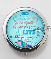 BlackKey Confidence Beautiful Inspirational Word 3-Compartment Decorative Pocket Gift Box Case Organizer for Pill, Color 1 -1691