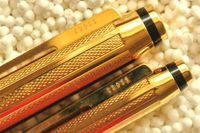 Cross Made in The USA Signature 22KT Gold Barrel Gel Ink, Cap Off, Rollernall Pen and 0.5MM Lead Pencil, Rare Collection