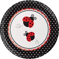 Club Pack of 96 Ladybug Fancy Disposable Paper Party Banquet Dinner Plates 10"