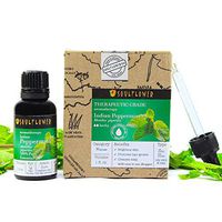 Peppermint Essential Oil by Soulflower, Pure Indian Undiluted, USFDA Approved, Therapeutic Grade, Refreshing Effect on Body & Mind, Vegan, Organic, Aromatherapy,Bonus Glass Dropper, 1 FL.OZ