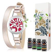 Birthday Gifts for Women - Essential Oil Bracelets Aromatherapy Diffuser Bracelet with Lavender, Sweet Orange, Peppermint,Tea tree Set Jewelry for Women,Mother Birthday Gifts for Women Mom