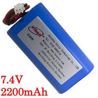 7.4V 2200mAh Rechargeable Lithium Battery Pack - VIDAR High Capacity Super Durability Li-ion Battery with JST PH2.54/2P Plug-in for Electronics,Toys,Lighting,Equipment