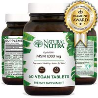 Natural Nutra OptiMSM with Methylsulfonylmethane, Pure MSM Supplement with Sulfur for Joint Support and Bone Health, 1000 mg, 60 Vegan Tablets