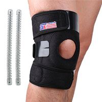 Sports Adjustable Silicon 2-spring Knee Pads Knee Support Guard Protector - Black