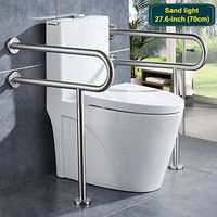 JCWANGDEFU Grab Bar Handrails Hand Grips Safety Handle Assist Frame Railings Rail Support for Toilet Bathtub Bathroom Shower, Heavy Duty, 304 Stainless Steel, Sand Light, 2 PCS, 27.6"