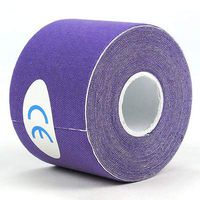 Kinesiology Tape 2Size Kinesiology Tape Athletic Tape Sport Recovery Tape Strapping Gym Fitness Tennis Running Knee Muscle Protector Scissor (Purple, 2.5cm x 5m)