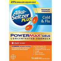 Alka Seltzer Plus PowerMax Liquid Gels Day | Cold & Flu | 16 Ct.