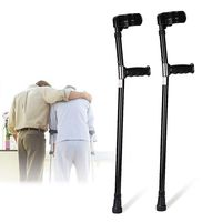 YMXLJJ A Pair of Crutches Adjustable Aluminum Cane Non-Slip Comfort Elbow Assist Personal Walking Suitable for Disabled Men and Women