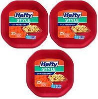 Hefty Style Square Cut Resistant Foam Bowls, 25ct (Pack of 3)