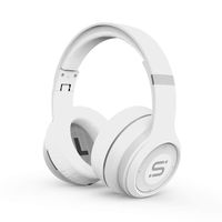 SoMi Infinite Wireless Bluetooth Headphones, Over Ear Headset, Foldable, Adjustable, Comfortable Protein Earmuffs w/Built-in Mic and Wired Mode for PC/Cell Phones/TV, White