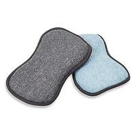 2-Pack Microfiber Sponge Pads | Microfiber Side For Scrubbing Tough Stains and Dirt