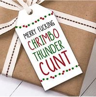 Funny Rude Offensive Chrimbo Thunder Ct Christmas Gift Tags Present Labels