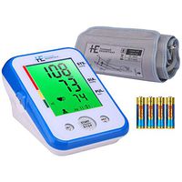 Home Blood Pressure Monitor Upper Arm Large 9''-17''Cuff,3-Color in 7.5-inch Digital LCD Display,2 Users and 120 Records Memory, 4*AA Batteries Included