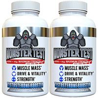 Angry Supplements Monster Test Testosterone Booster - 5452 mg Tribulus, Cranks T-Levels Naturally Formulated in the USA - Gain Muscle Mass, Boost Energy in the Gym, Last Longer in the Bedroom (2-Pack)