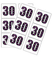 120ct 30th Birthday Stickers
