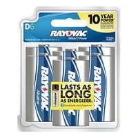 Rayovac Alkaline D Batteries,813-6RVPTF, 6-Pack