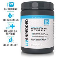 LIV Body | LIV Shredded Stimulant Free Thermogenic Fat Burner | Metabolism Support, Reduces Cravings & Energy and Mental Focus | 60 Vegetarian Capsules (Stimulant Free)
