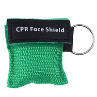 1 Pc One Way Valve CPR Face Shield Keychain Ring Emergency Breathing Barrier for First Aid Blue