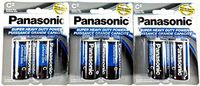6PC Size C Panasonic Batteries Super Heavy Duty Power Zinc Carbon