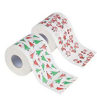 2Pcs Toilet Roll Paper Christmas Supplies Santa Claus Pattern Toilet Paper Xmas Decor Tissue Home (I)