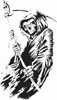 ELKS Unique Design Grim Reaper CAR Decal Sticker, Green, 22 in, Die Cut Vinyl Decal, for Windows, Cars, Trucks, Toolbox, Laptops, MacBook-virtually Any Hard Smooth Surface