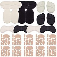 SIQUK 110 Pieces Flannel Heel Pads Stickers with 6 Pairs Heel Cushion Inserts Heel Liner Grips and High Heel Forefoot Cushion Set for Womens Loose Shoes