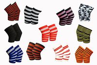 Kango Fitness Knee Wraps (Pair) for Cross Training WODs Gym Workout Weightlifting,Fitness & Powerlifting - Best Knee Straps for Squats for Men & Women 78" Compression & Elastic Support (Black/Yellow)