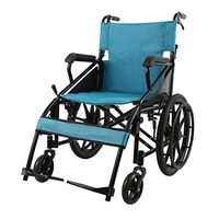 Self Propelled Wheelchair, Lightweight Folding Wheelchair Seat Width 46cm Weight Only 14kg for Elderly Handicapped and Disabled Users Blue