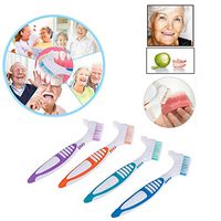 LLJEkieee 4-Pack Denture Cleaning Brush Set-Double Sided Toothbrushes-Premium Hygiene Denture Cleaner Set For Denture Care- Top Denture Cleanser Tool