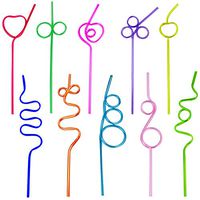 Tomnk 60pcs Crazy Loop Straws Silly Colorful Drinking Straws Fun Varied Twists Straws for Kids, Birthday Party