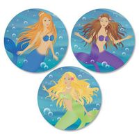 Mermaids Envelope Seals - Set of 144 (3 Designs) Self-Adhesive, Flat-Sheet, 1-1/2" Sticker Seals, By Colorful Images