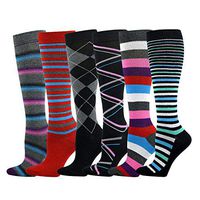 6 Pairs Compression Socks for Women (Medical 8-15mmHg) to Relieve Symtoms of Leg Fatigue and Swelling for Nursing,Running,Athletic,Edema,Diabetic,Varicose Veins,Travel,Pregnancy