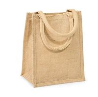 Set Of 12 Natural Burlap Tote, Reusable Heavyweight 100% Jute, Lined Inside Bag, Great Wedding, Party, Event Gift Bags (12, Natural)