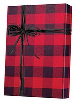 Buffalo Plaid Christmas Wrapping Paper Roll Made in America, 2 Feet x 20 Feet Rolled Christmas Gift Wrap, WRAP & Revel® R