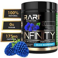 RARI Nutrition - INFINITY Preworkout - 100% Natural Pre Workout Powder - Keto and Vegan Friendly - Energy, Focus, and Performance - Men and Women - No Creatine - 30 Servings (Blue Raspberry)