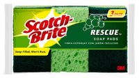 Scotch-Brite Rescue No Rust Soap Pad 300 3-Pack, 3" Length x 1.8" Width x 0.3" Thick, (Case of 12)