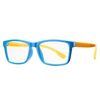 COASION Kids Blue Light Blocking Glasses Soft Square Computer Gaming Eyeglasses Frames for Girls Boys Age 2-10 (Blue)