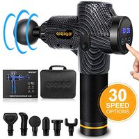 QIQIGO Massage Gun 30 Speed Level Cordless Deep Tissue Percussion Portable Handheld Electric Body Massager Sports Drill with 6 Heads for Relieving Muscle Pain, Soreness, and Stiffness