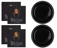 Wicked Spider Halloween Plastic Plates & Cocktail napkins Party Supplies SET for 20 People