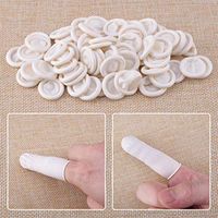 SHINEAB STORE 100pcs Latex Finger Cot Rubber Gloves Nail Emulsion Cots Small Anti-static Fingertips Cover