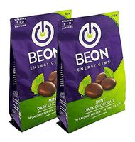 BeON Energy Boost Gems (Energems), Mint Dark Chocolate 133 mg Caffeine & B6 B12 D-Vitamins Per Serving, 96 chocolate gems