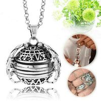 Putars 2PCS Silver Expanding 4 Photo Locket Necklace Photo Pendant Wings Necklace Locket 18mm Pictures Frame Ball Angel Wing Pendant Memorial Gifts Mother's Day Gifts