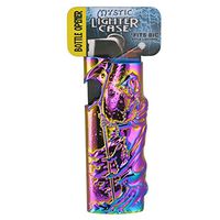 Iridescent Metal Lighter Case for BIC Lighters, Lighter Protector and Bottle Opener - Reaper