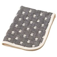 EMOOR 6-Layered Skull Gauze Handkerchief (9 x 9 in, Black). Made in Japan