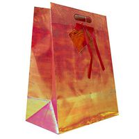 JAM Paper® Holographic Gift Bags - Large - 13" x 10" x 6" - Red - Sold Individually